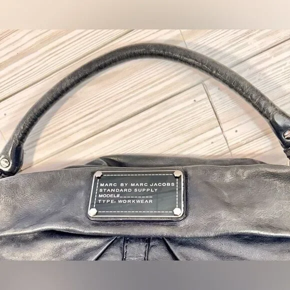 047-Marc by Marc Jacobs Smokey Gray Standard supply workwear hobo Shoulder Bag - Picture 9 of 11